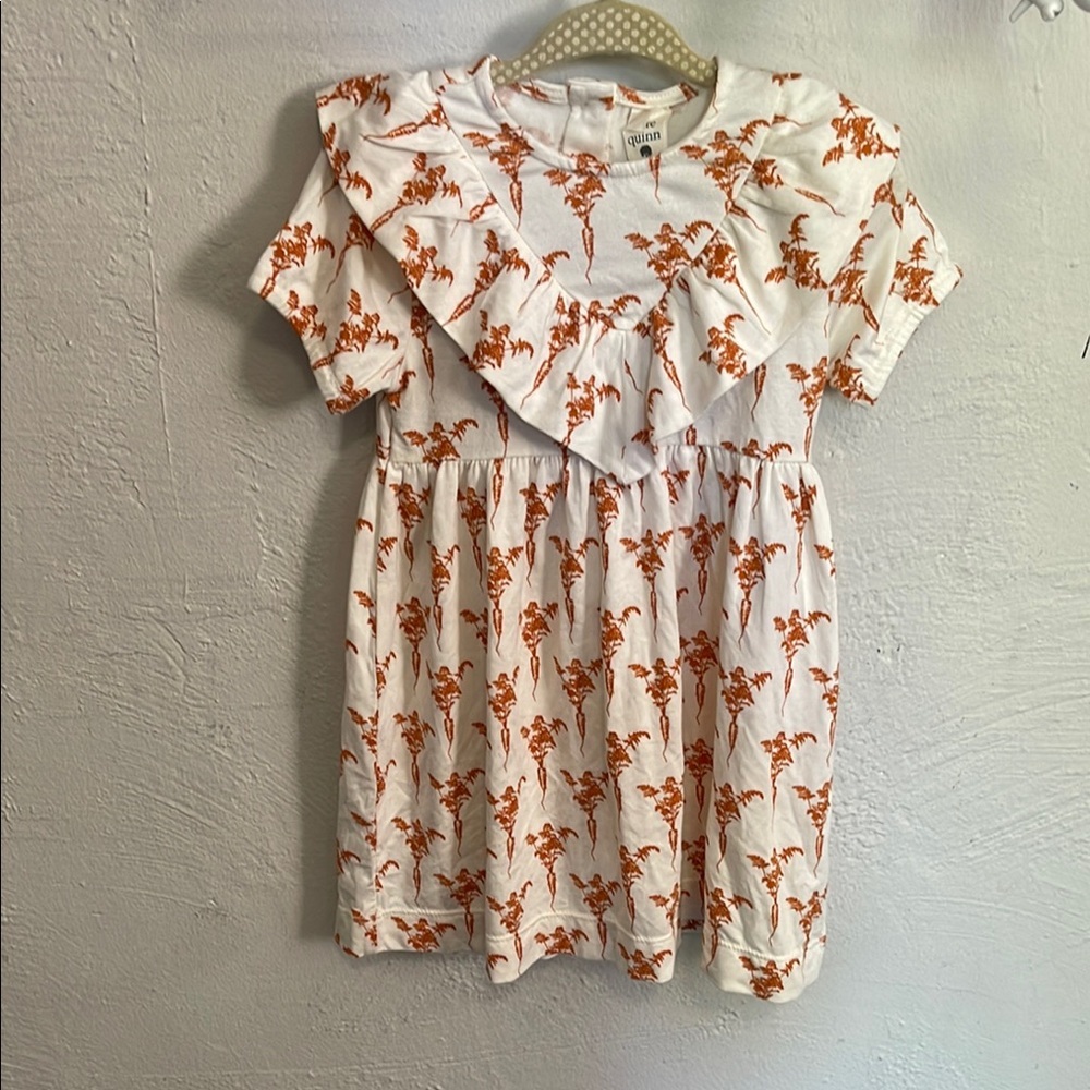 Kate Quinn Floral Ruffle Dress Carrots Print